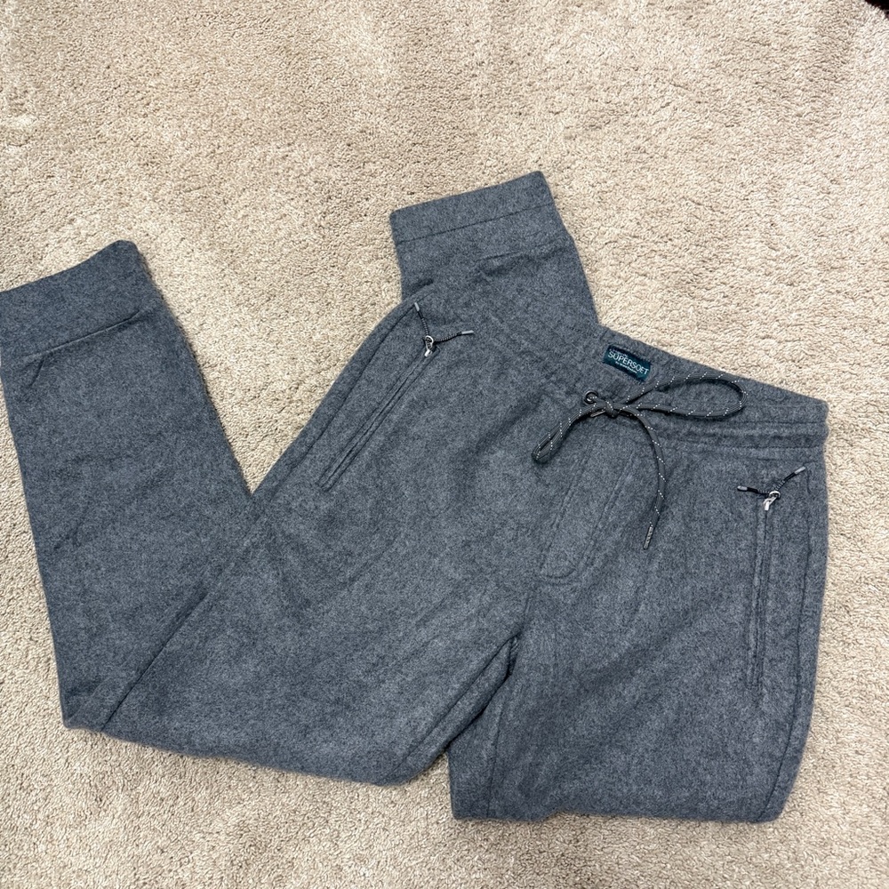 Original Supersoft By Bruno Mens Gray Jogger Pants with Zipper Pockets Small NWT